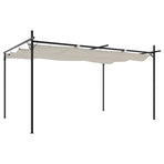 Pergola with Retractable Roof Cream 395x292x230 cm