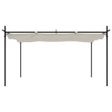 Pergola with Retractable Roof Cream 395x292x230 cm