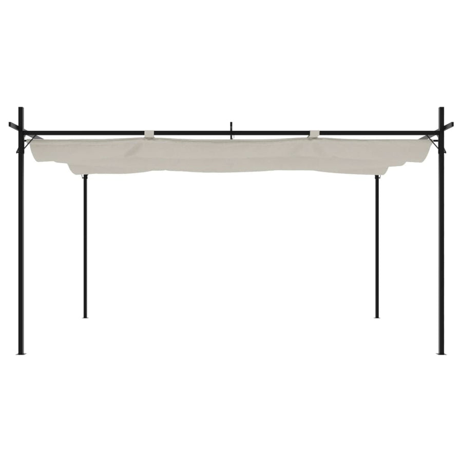 Pergola with Retractable Roof Cream 395x292x230 cm