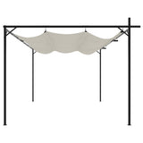 Pergola with Retractable Roof Cream 395x292x230 cm - Top-Down View