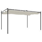 Pergola with Retractable Roof Cream 395x292x230 cm