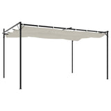 Pergola with Retractable Roof Cream 395x292x230 cm - 45-Degree Angle