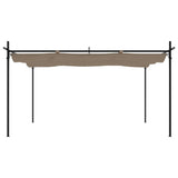 Pergola with Retractable Roof Taupe 395x292x230 cm