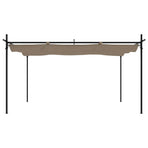 Pergola with Retractable Roof Taupe 395x292x230 cm