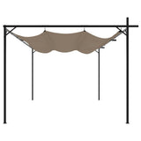 Pergola with Retractable Roof Taupe 395x292x230 cm - Top-Down View