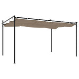 Pergola with Retractable Roof Taupe 395x292x230 cm - 45-Degree Angle