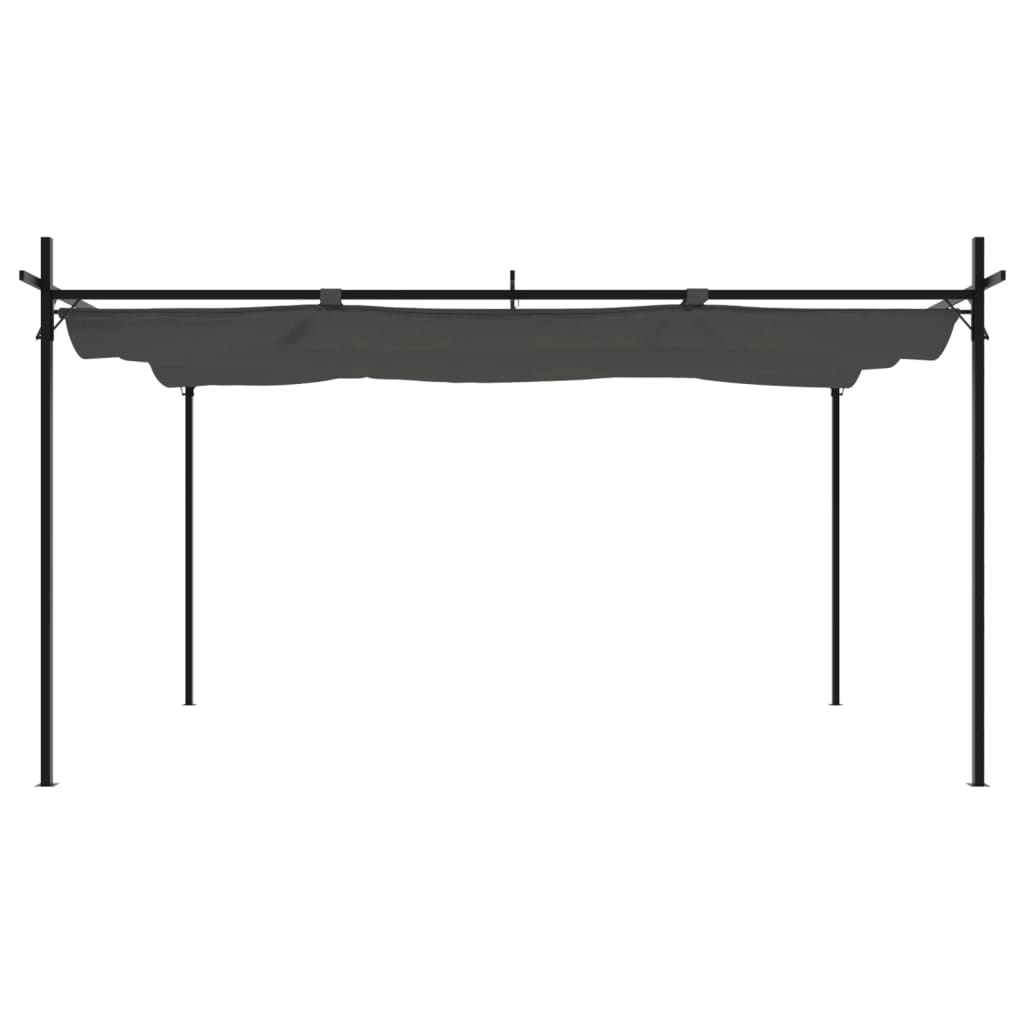 Pergola with Retractable Roof Anthracite 395x292x230 cm