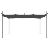 Pergola with Retractable Roof Anthracite 395x292x230 cm - Side View