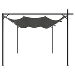 Pergola with Retractable Roof Anthracite 395x292x230 cm