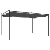 Pergola with Retractable Roof Anthracite 395x292x230 cm - 45-Degree Angle
