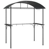 BBQ Gazebo with Side Shelves Anthracite 220x115x230 cm Steel - Front View