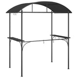 BBQ Gazebo with Side Shelves Anthracite 220x115x230 cm Steel - 45-Degree Angle