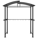 BBQ Gazebo with Side Shelves Anthracite 210x114x230 cm Steel - Side View