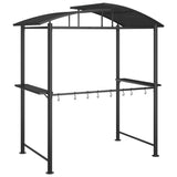 BBQ Gazebo with Side Shelves Anthracite 210x114x230 cm Steel - 45-Degree Angle