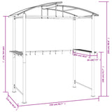 BBQ Gazebo with Side Shelves Anthracite 210x114x230 cm Steel - Close-Up Angle