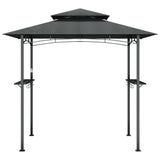 BBQ Gazebo with Side Shelves Anthracite 240x150x243 cm Steel - Side View