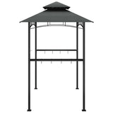 BBQ Gazebo with Side Shelves Anthracite 240x150x243 cm Steel
