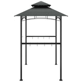 BBQ Gazebo with Side Shelves Anthracite 240x150x243 cm Steel - Top-Down View