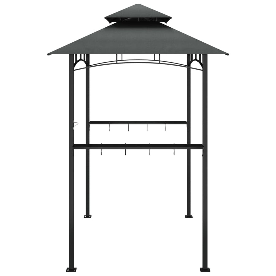 BBQ Gazebo with Side Shelves Anthracite 240x150x243 cm Steel