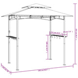 BBQ Gazebo with Side Shelves Anthracite 240x150x243 cm Steel - Low Angle