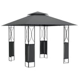 Gazebo with Roof Anthracite 300x300x270 cm Steel - Front View
