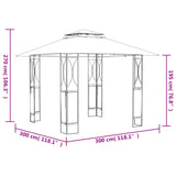 Gazebo with Roof Anthracite 300x300x270 cm Steel - Close-Up Angle