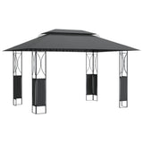 Gazebo with Roof Anthracite 400x300x270 cm Steel - Front View