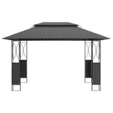 Gazebo with Roof Anthracite 400x300x270 cm Steel - Side View