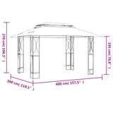Gazebo with Roof Anthracite 400x300x270 cm Steel - Close-Up Angle