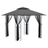 Gazebo with Sidewalls Anthracite 300x300x270 cm Steel - Front View