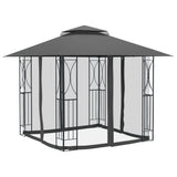 Gazebo with Sidewalls Anthracite 300x300x270 cm Steel - Side View