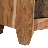 Sideboard 55x33x75 cm Solid Wood Acacia and Reclaimed - Close-Up Angle