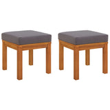 Garden Stools with Cushions 2 pcs 40x40x42 cm Solid Wood Acacia
