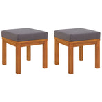 Garden Stools with Cushions 2 pcs 40x40x34 cm Solid Wood Acacia