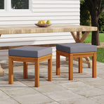 Garden Stools with Cushions 2 pcs 40x40x34 cm Solid Wood Acacia