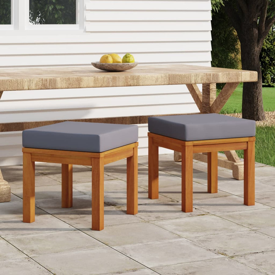 Garden Stools with Cushions 2 pcs 40x40x34 cm Solid Wood Acacia