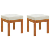 3 Piece Garden Dining Set with Cushions Solid Wood Acacia - Rear View