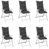 Garden Highback Chair Cushions 6 pcs Anthracite 120x50x7 cm Fabric - Side View