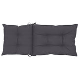 Garden Highback Chair Cushions 6 pcs Anthracite 120x50x7 cm Fabric - Rear View