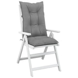 Garden Highback Chair Cushions 6 pcs Grey 120x50x7 cm Fabric - Top-Down View