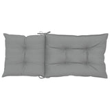 Garden Highback Chair Cushions 6 pcs Grey 120x50x7 cm Fabric - Close-Up Angle