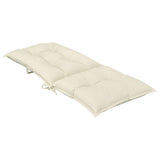 Garden Highback Chair Cushions 4 pcs Cream 120x50x7 cm Fabric