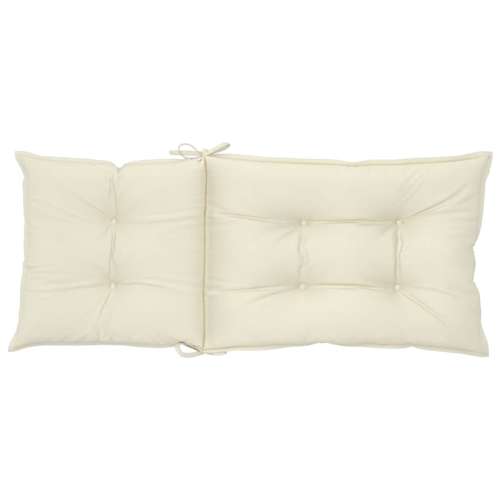 Garden Highback Chair Cushions 4 pcs Cream 120x50x7 cm Fabric