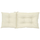 Garden Highback Chair Cushions 4 pcs Cream 120x50x7 cm Fabric - Rear View