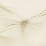 Garden Highback Chair Cushions 4 pcs Cream 120x50x7 cm Fabric