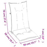 Garden Highback Chair Cushions 4 pcs Cream 120x50x7 cm Fabric