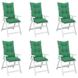 Garden Highback Chair Cushions 6 pcs Green 120x50x7 cm Fabric - Side View