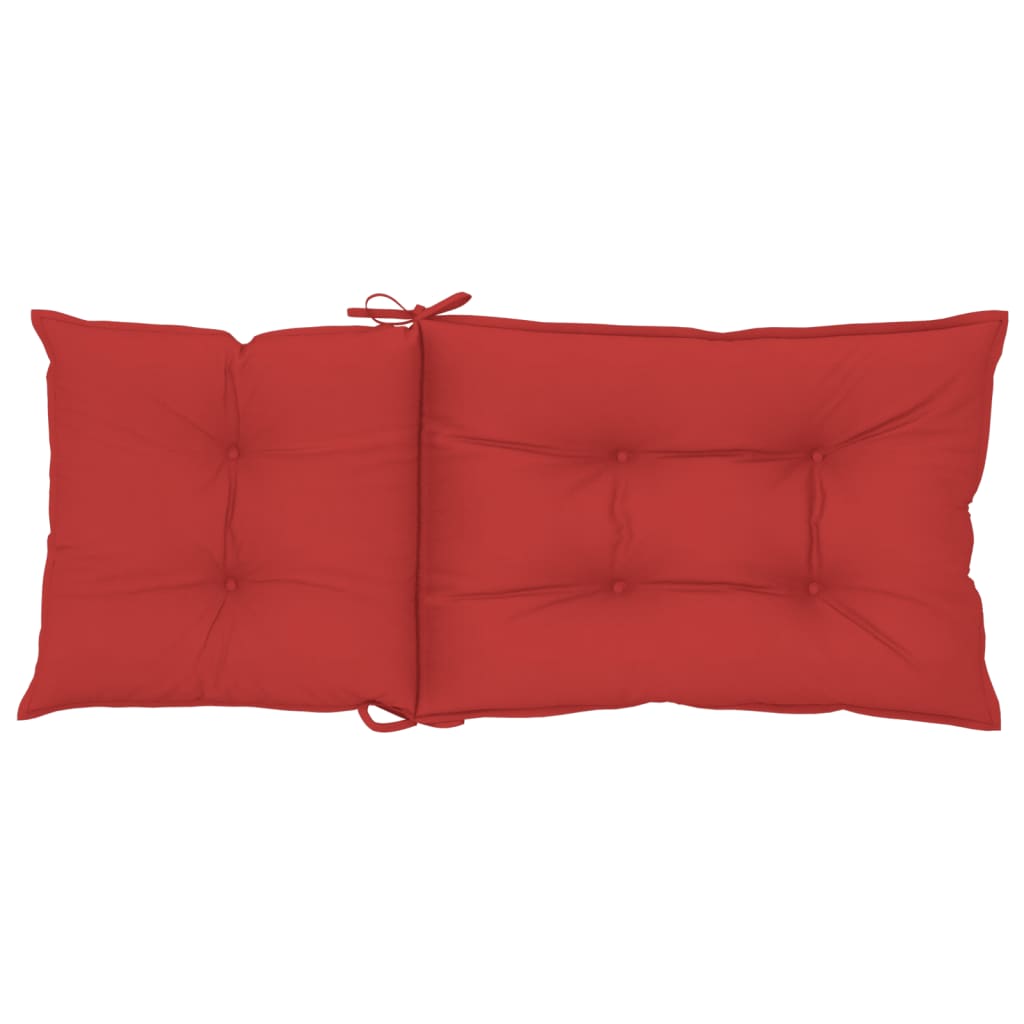 Garden Highback Chair Cushions 4 pcs Red 120x50x7 cm Fabric