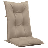 Garden Highback Chair Cushions 4 pcs Taupe 120x50x7 cm Fabric - Top-Down View