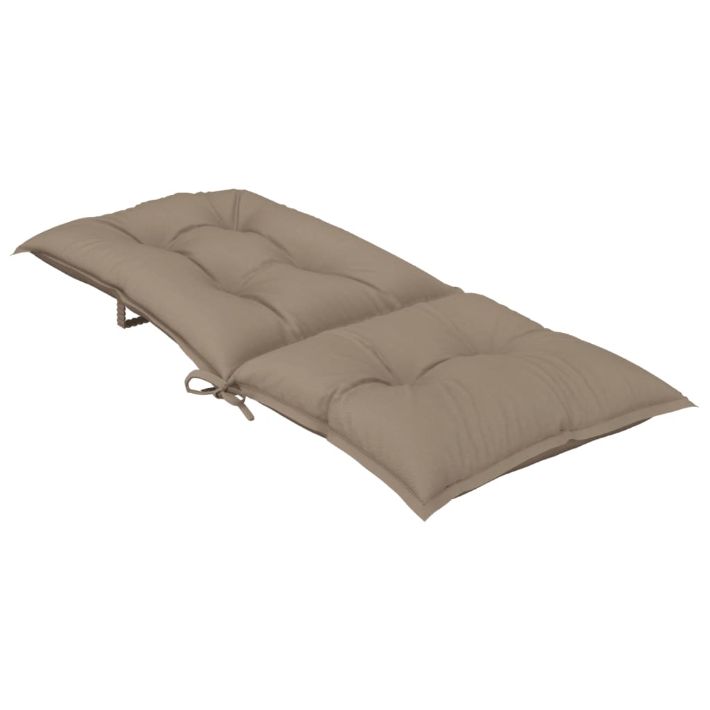 Garden Highback Chair Cushions 4 pcs Taupe 120x50x7 cm Fabric